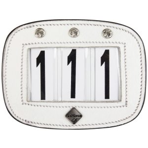 LeMieux white diamanté square saddle number holder