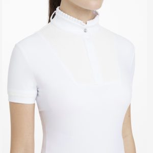 LeMieux Sophia Short sleeve pleated white show shirt